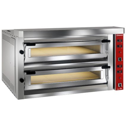 Elektrisk pizzaovn "ekstra stor", 2x6 pizzaer 350mm - FULDT ildfast sten